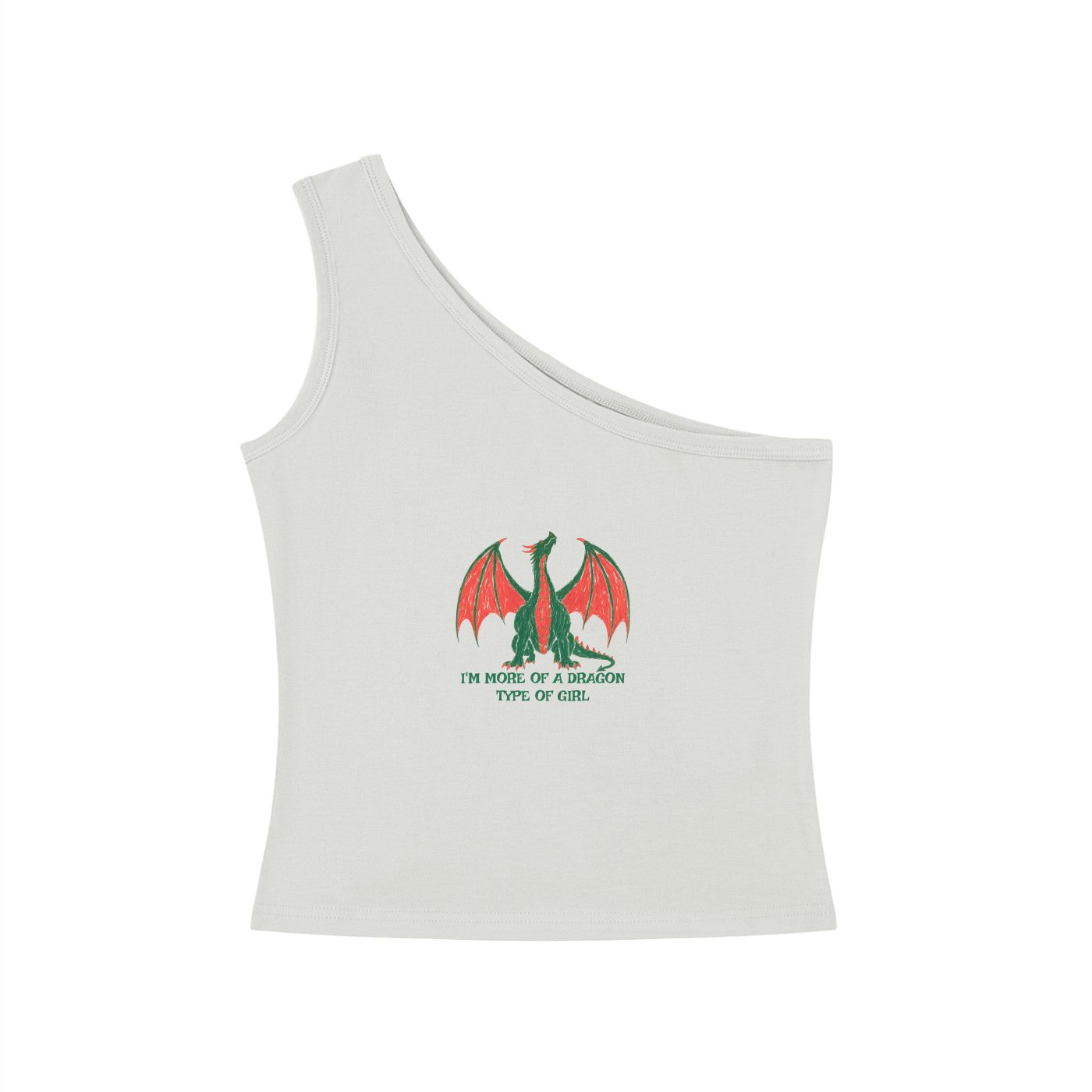 I'm More Of A Dragon Type Of Girl (1) One-Shoulder Crop T Shirt