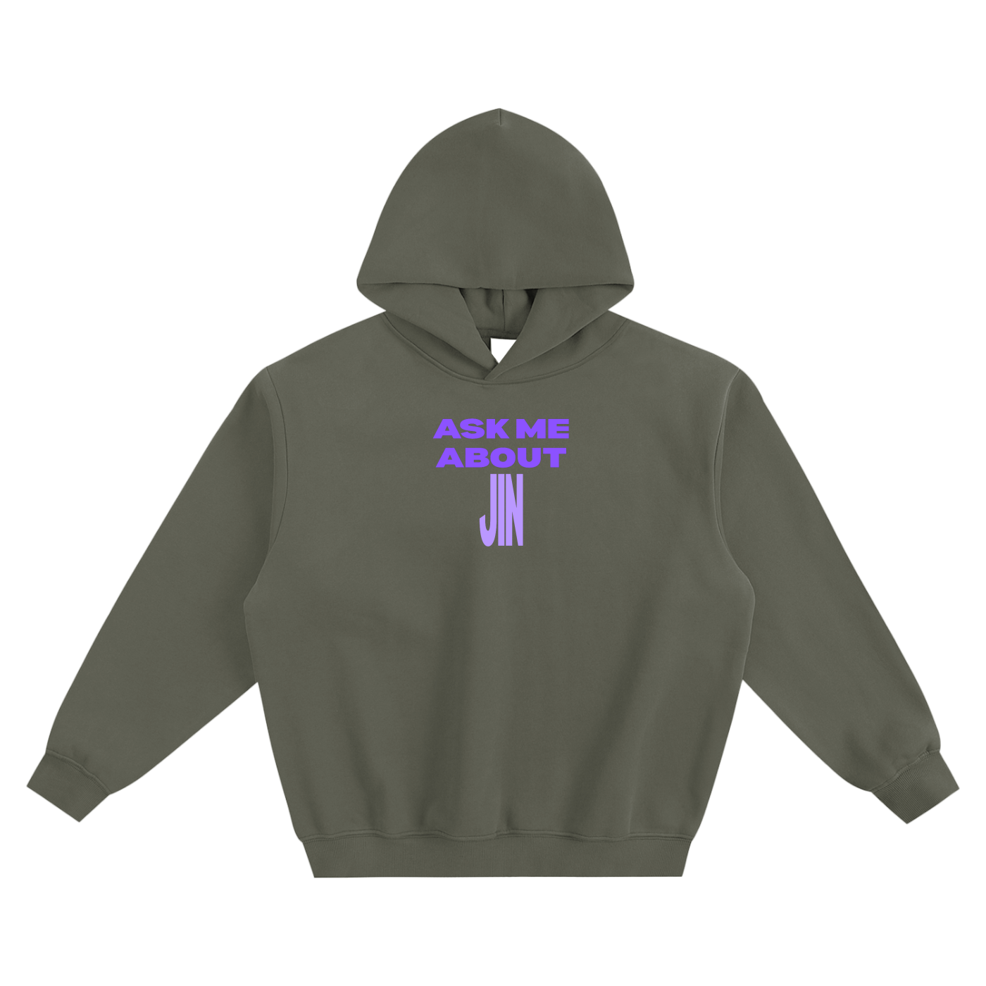 Ask Me About Jin Fleeced Boxy Hoodie