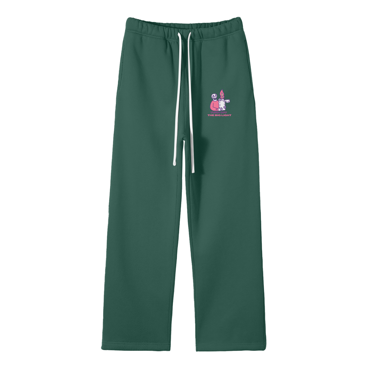 Turn Off The Big Light Streetwear Unisex Solid Color Fleece Straight Leg Pants
