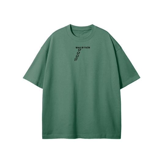 Walk By Faith (Footprints) Streetwear Heavyweight Loose Fit T-Shirt