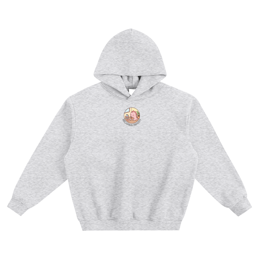 Escaping Reality (Dino) Fleeced Boxy Hoodie