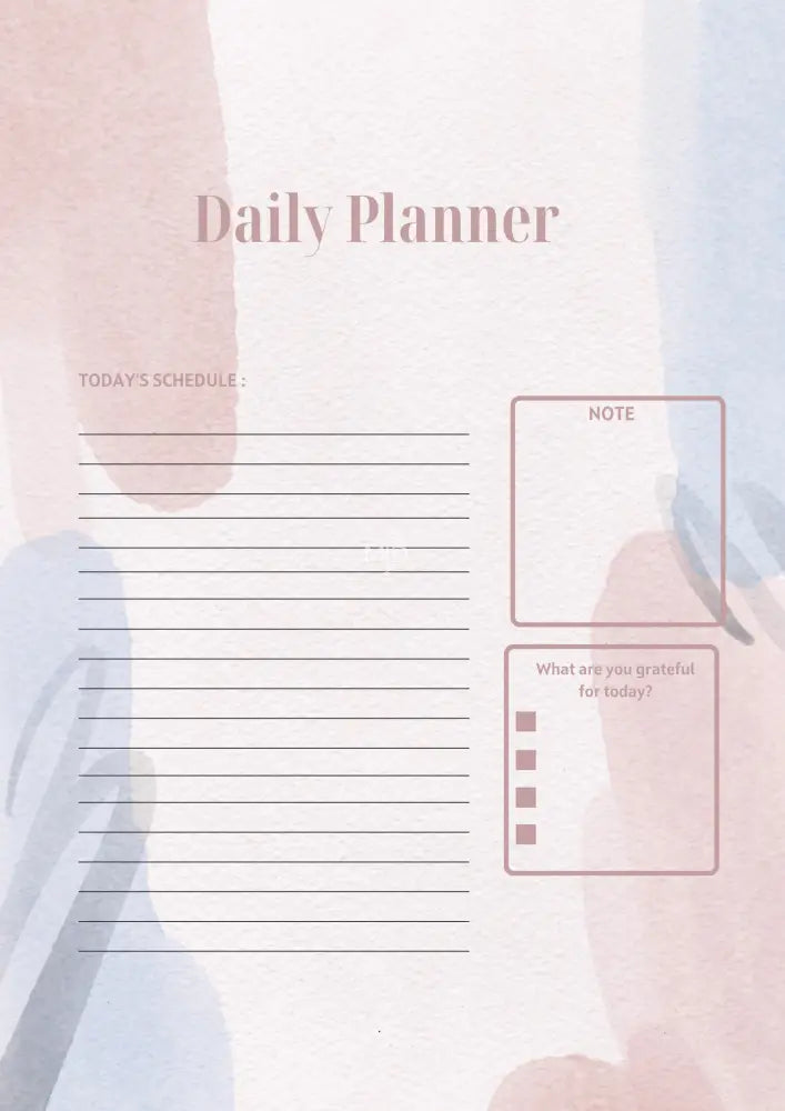 Daily Planner Blank (1) Poster Poster