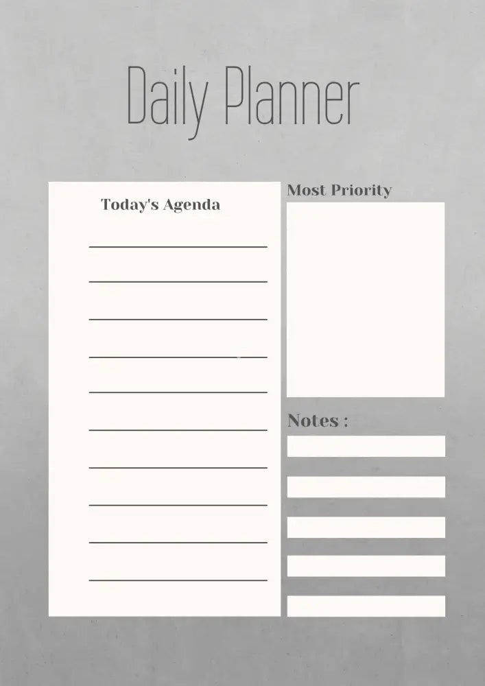 Daily Planner Blank (2) Poster Poster