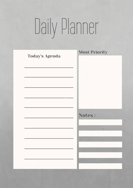 Daily Planner Blank (2) Poster Poster