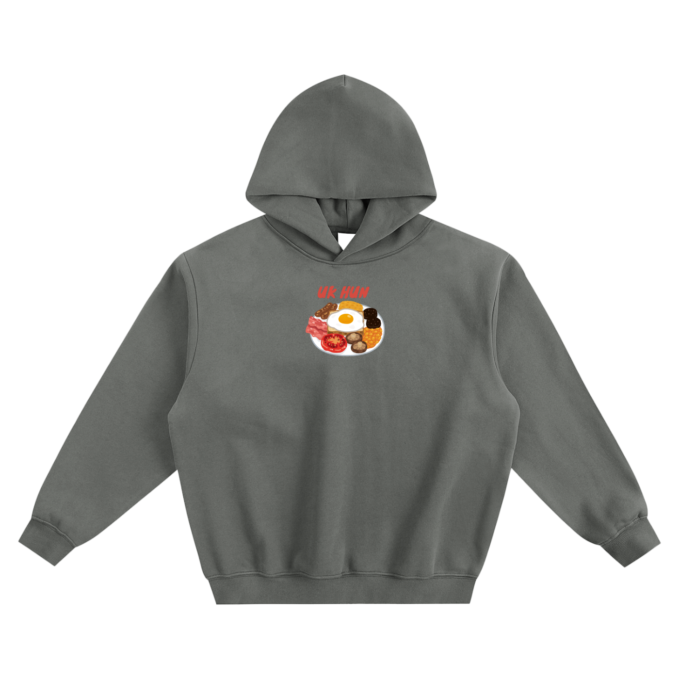 UK Hun (Breakfast) Fleeced Boxy Hoodie