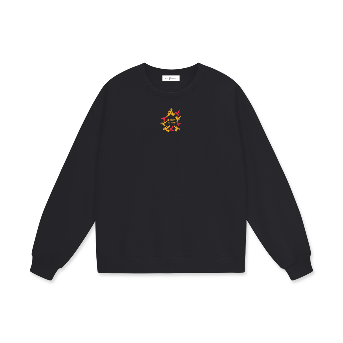 I'd Burn It All Down Fire (Percy Jackson) Heavyweight Drop Shoulder Sweatshirt