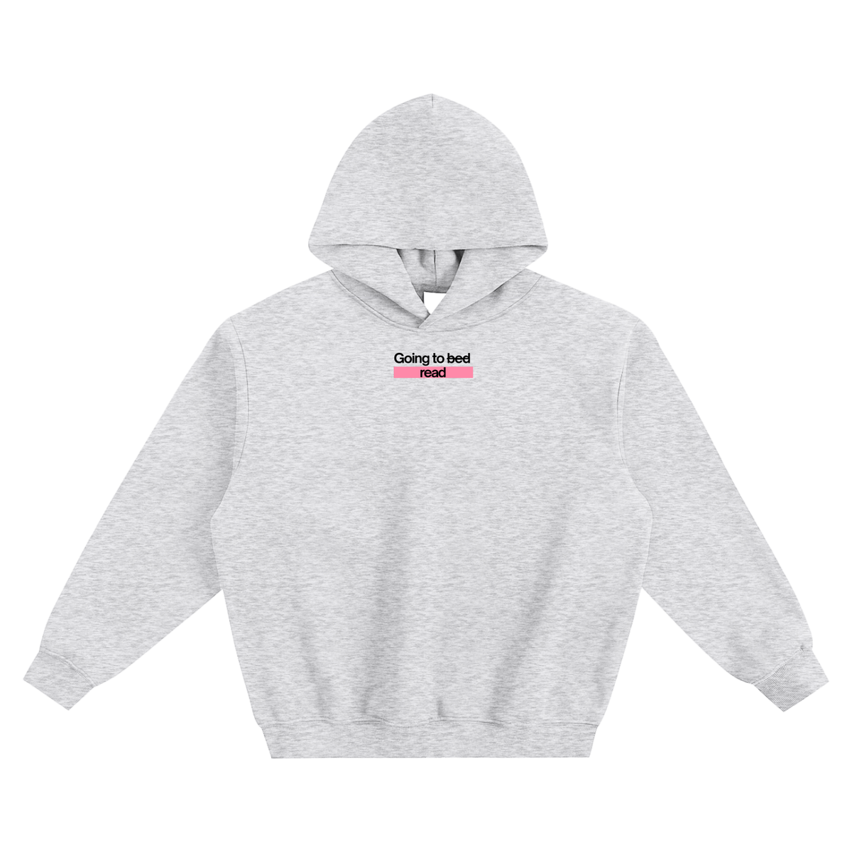 Going To Bed/Read (Pink) Fleeced Boxy Hoodie