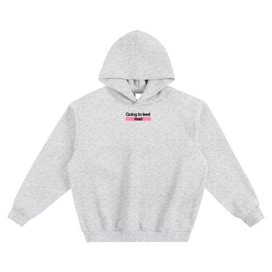 Going To Bed/Read (Pink) Fleeced Boxy Hoodie