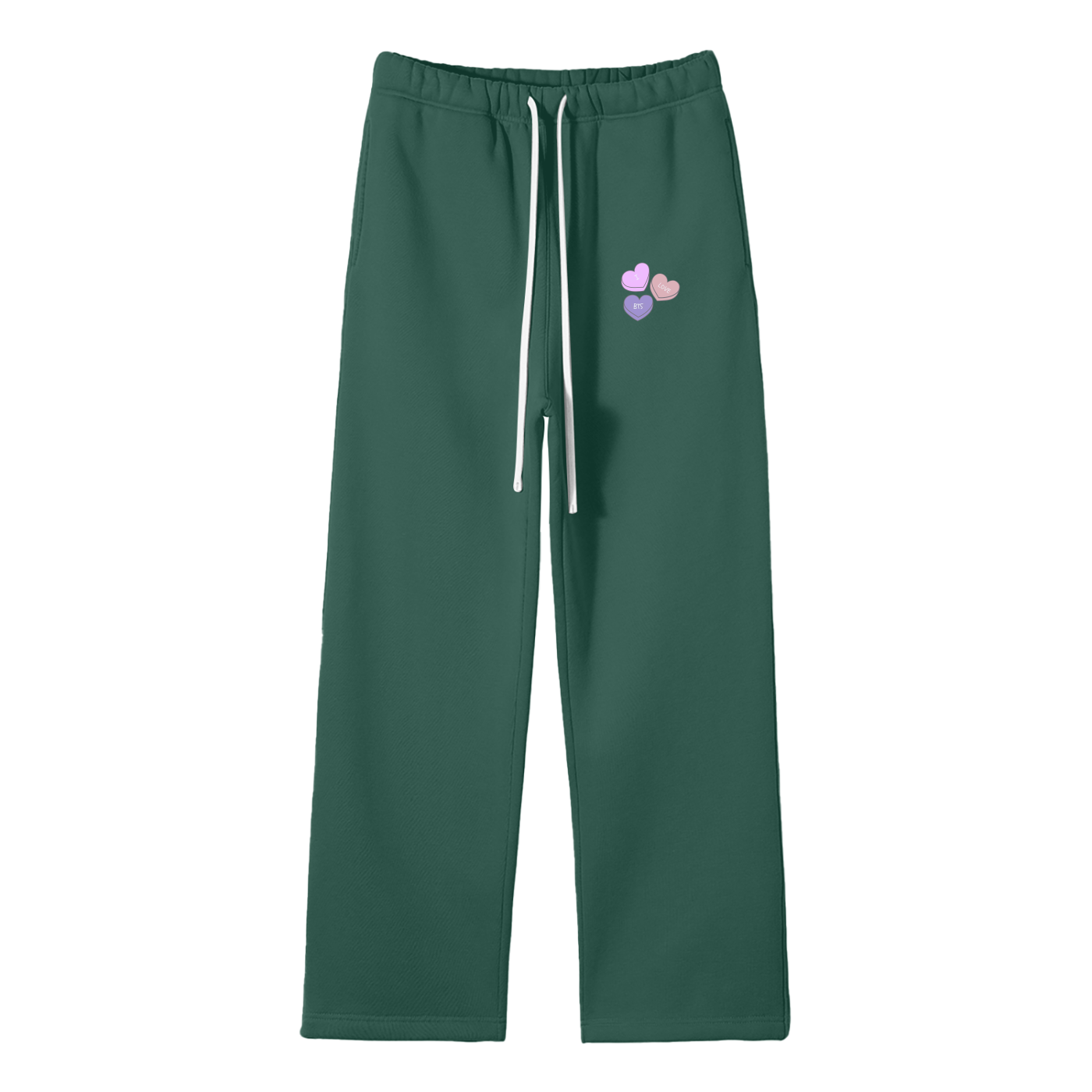 I Love BTS Streetwear Fleece Straight Leg Pants