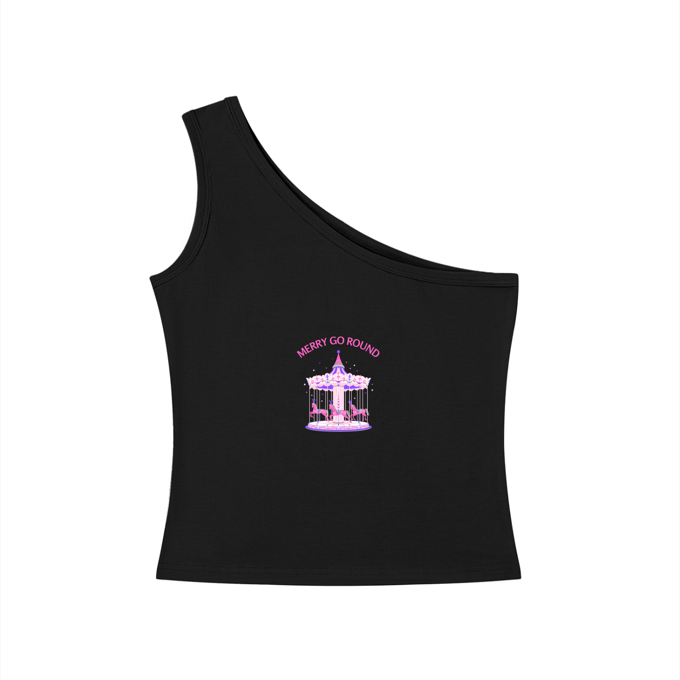 Merry Go Round BTS Arirang One-Shoulder Crop T Shirt
