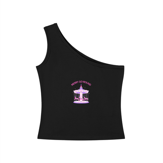 Merry Go Round BTS Arirang One-Shoulder Crop T Shirt
