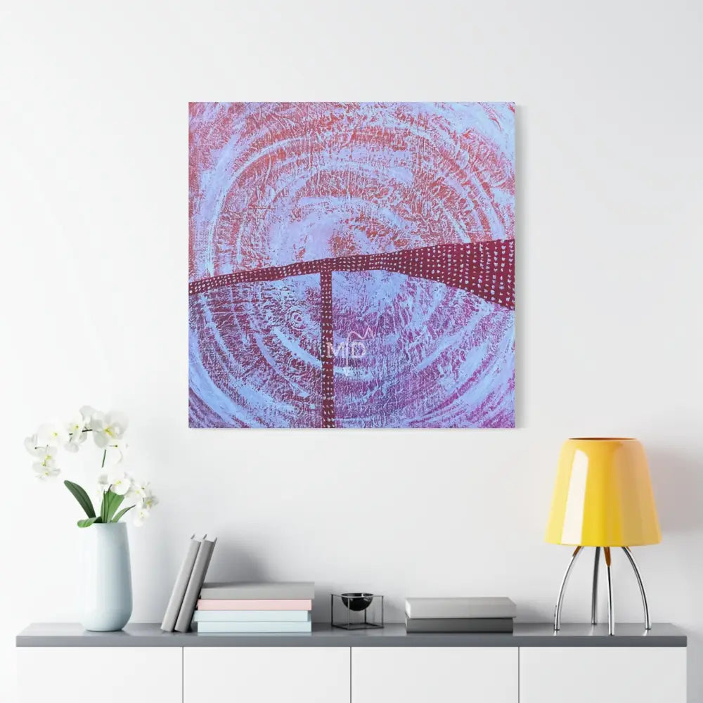 Dot Work Orange Matte Canvas Canvas