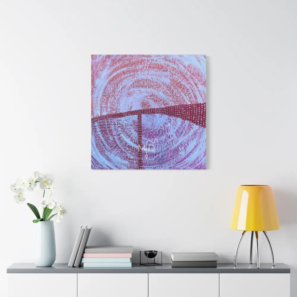 Dot Work Orange Matte Canvas Canvas