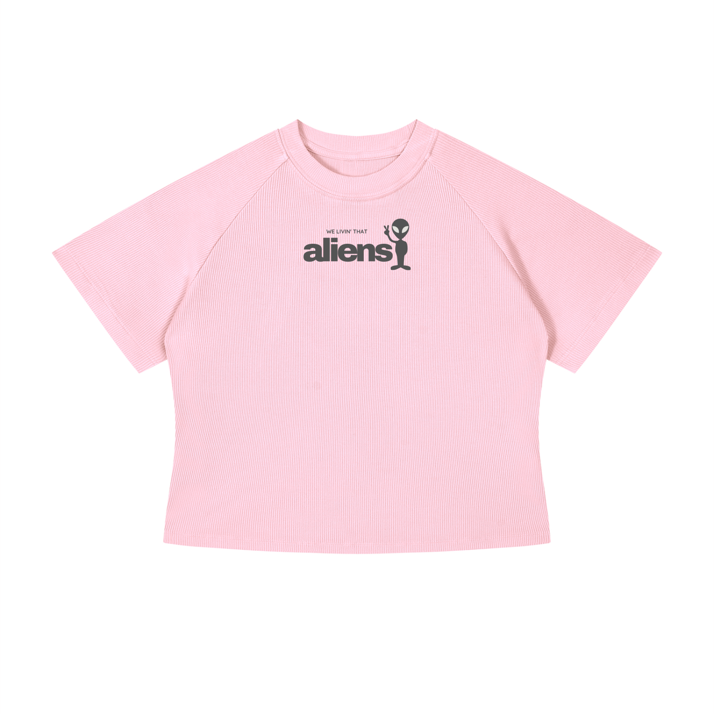 We Livin That Aliens Crop T-Shirt