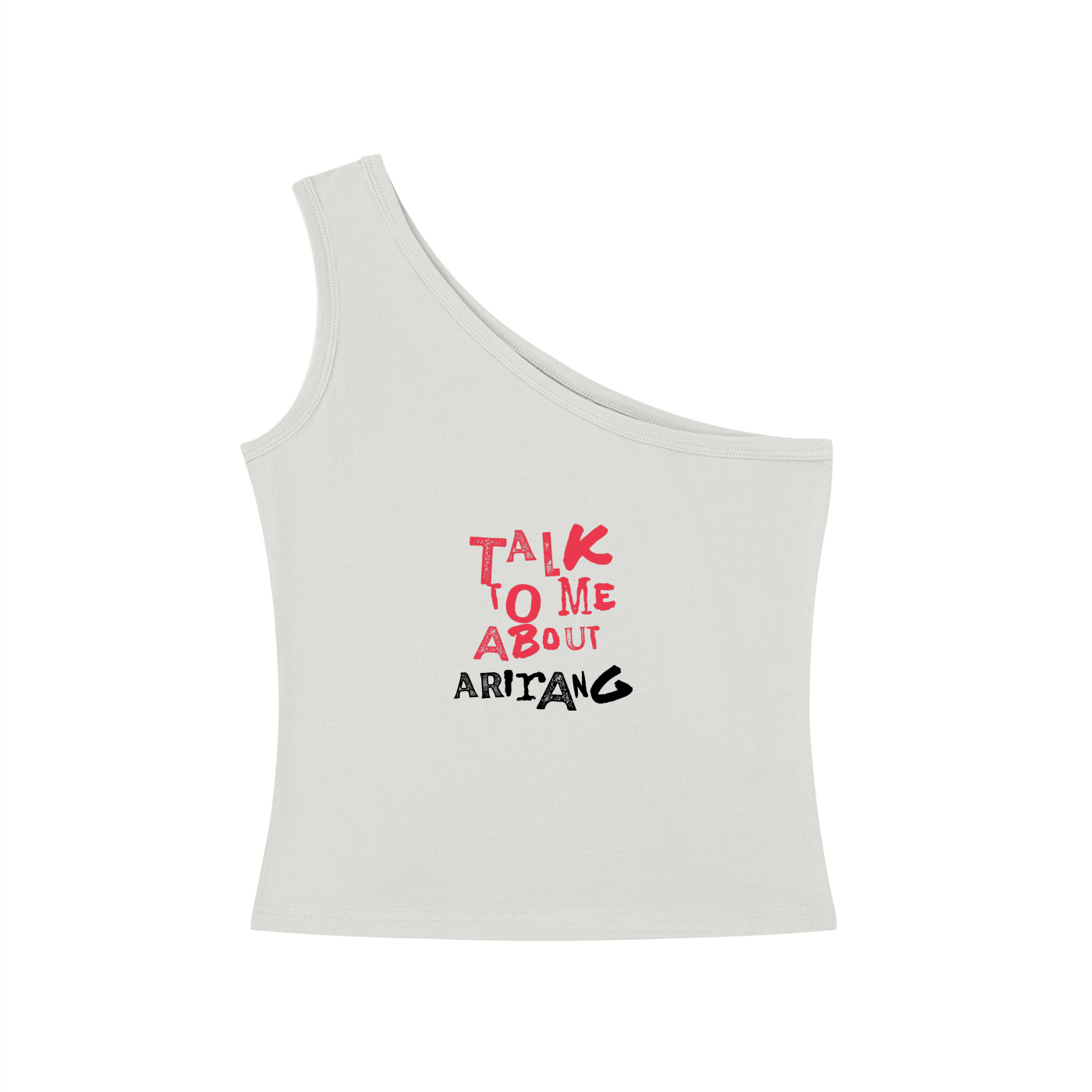 Talk To Me About Arirang One-Shoulder Crop T-Shirt