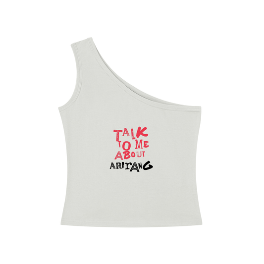 Talk To Me About Arirang One-Shoulder Crop T-Shirt