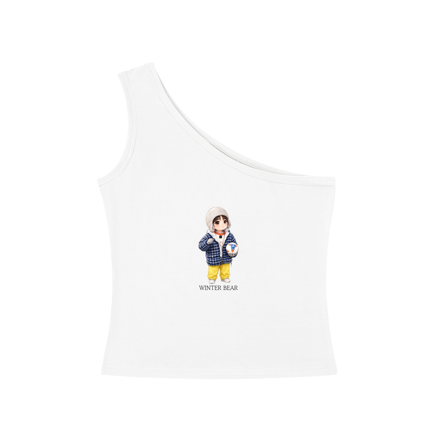 Winter Bear (Taehyung) One-Shoulder Crop T Shirt