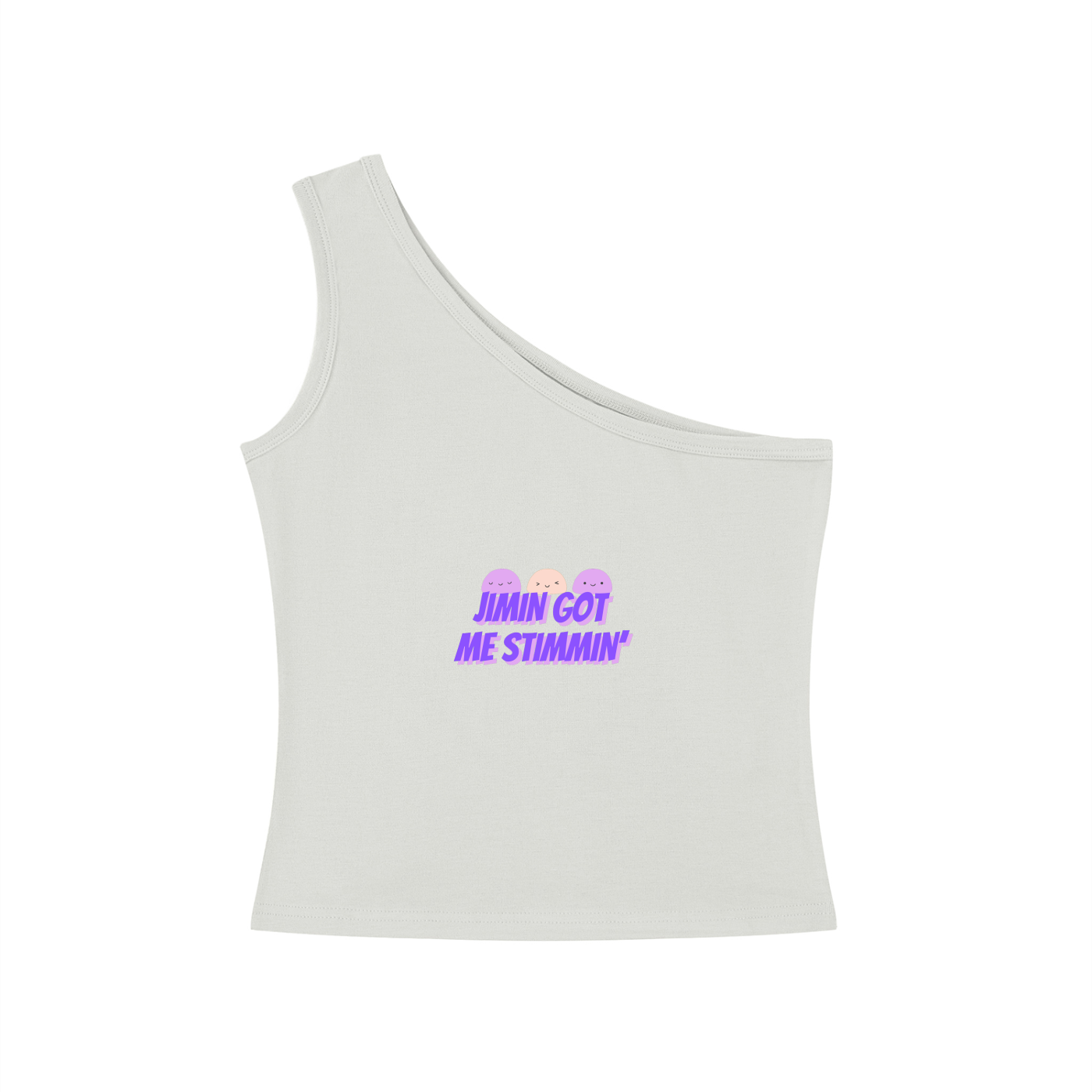 Jimin Got Me Stimmin' One-Shoulder Crop T-Shirt