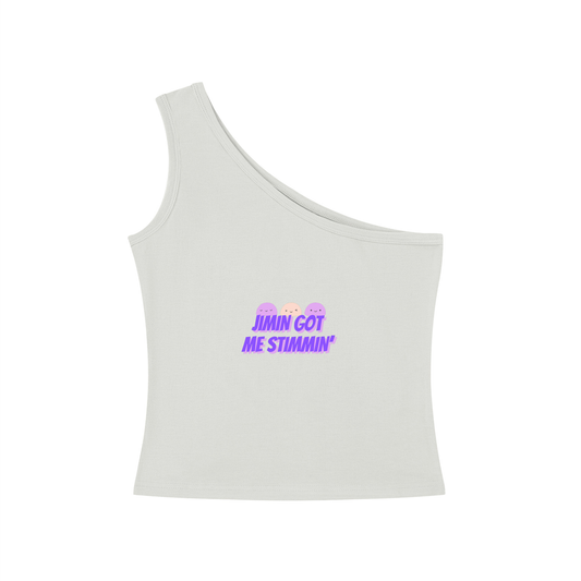 Jimin Got Me Stimmin' One-Shoulder Crop T-Shirt