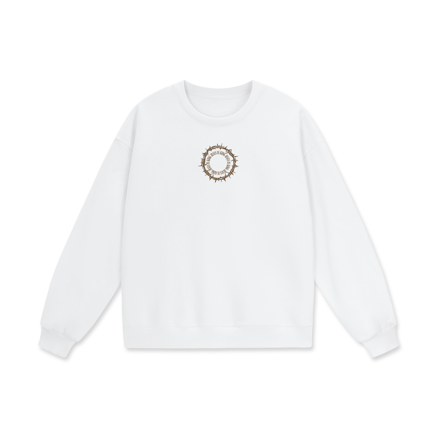 Jesus Is King (Thorns) Heavyweight Drop Shoulder Oversized Fleece Sweatshirt