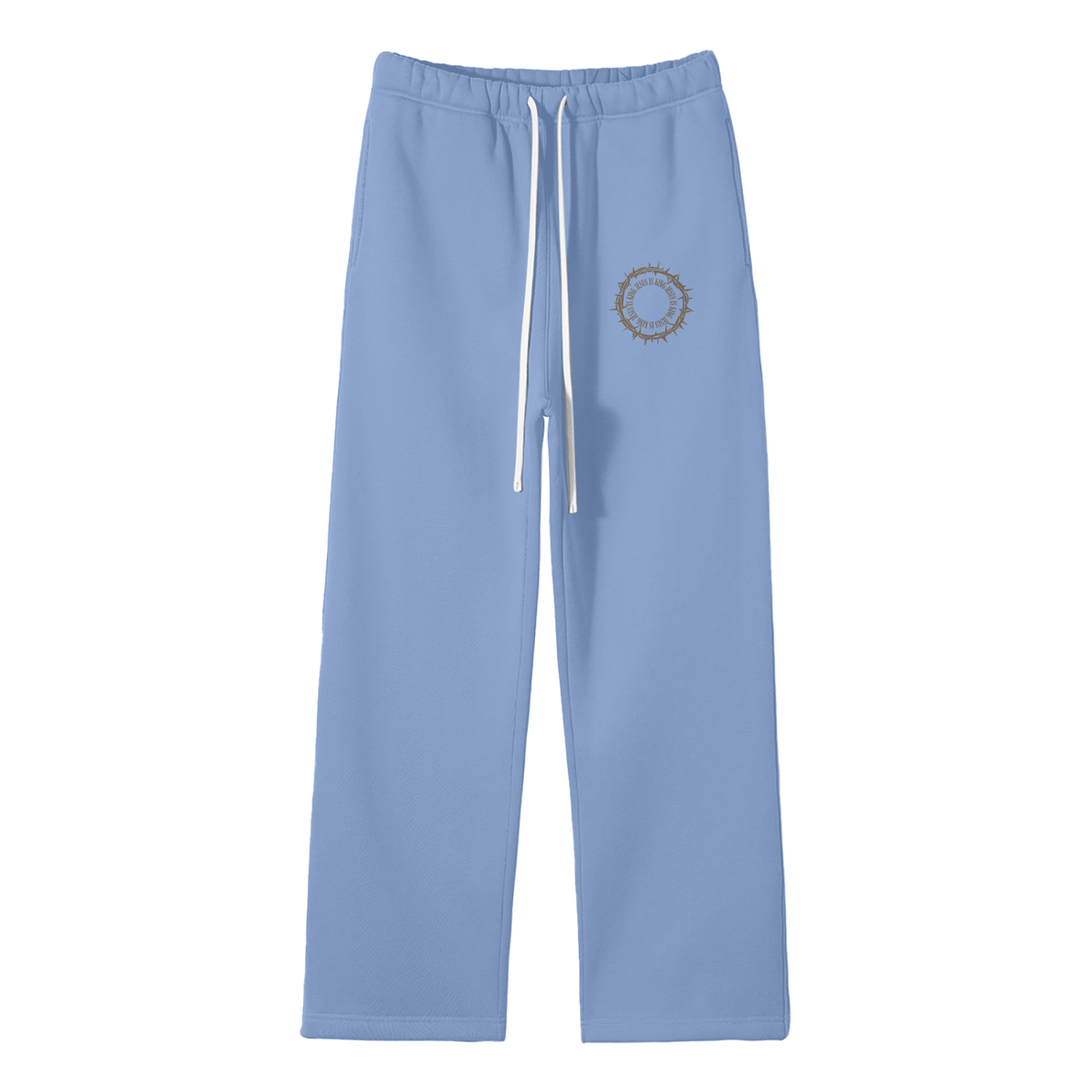 Jesus Is King (Thorns) Streetwear Fleece Straight Leg Pants