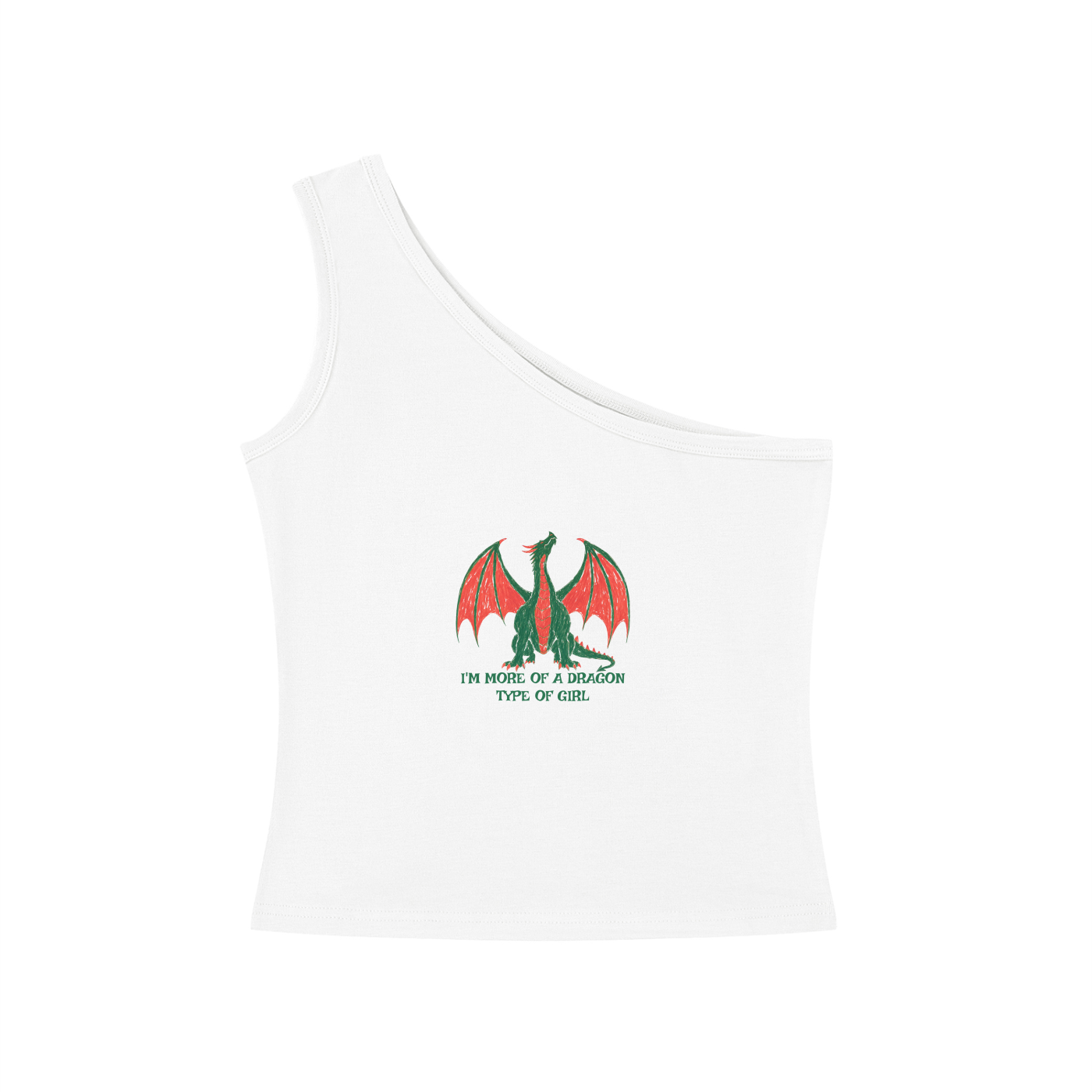 I'm More Of A Dragon Type Of Girl (1) One-Shoulder Crop T Shirt