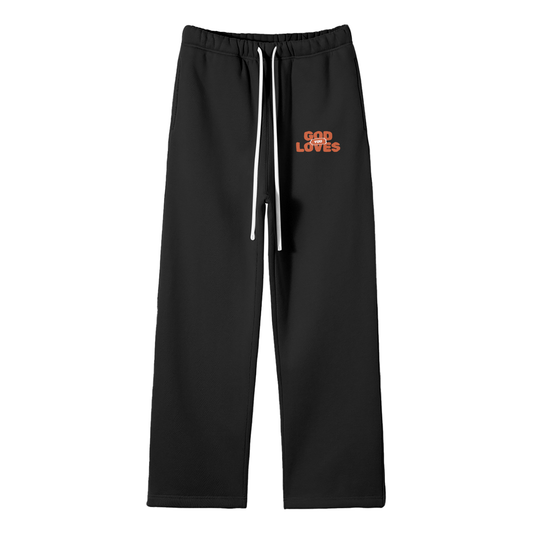 God Loves You Streetwear Fleece Straight Leg Pants