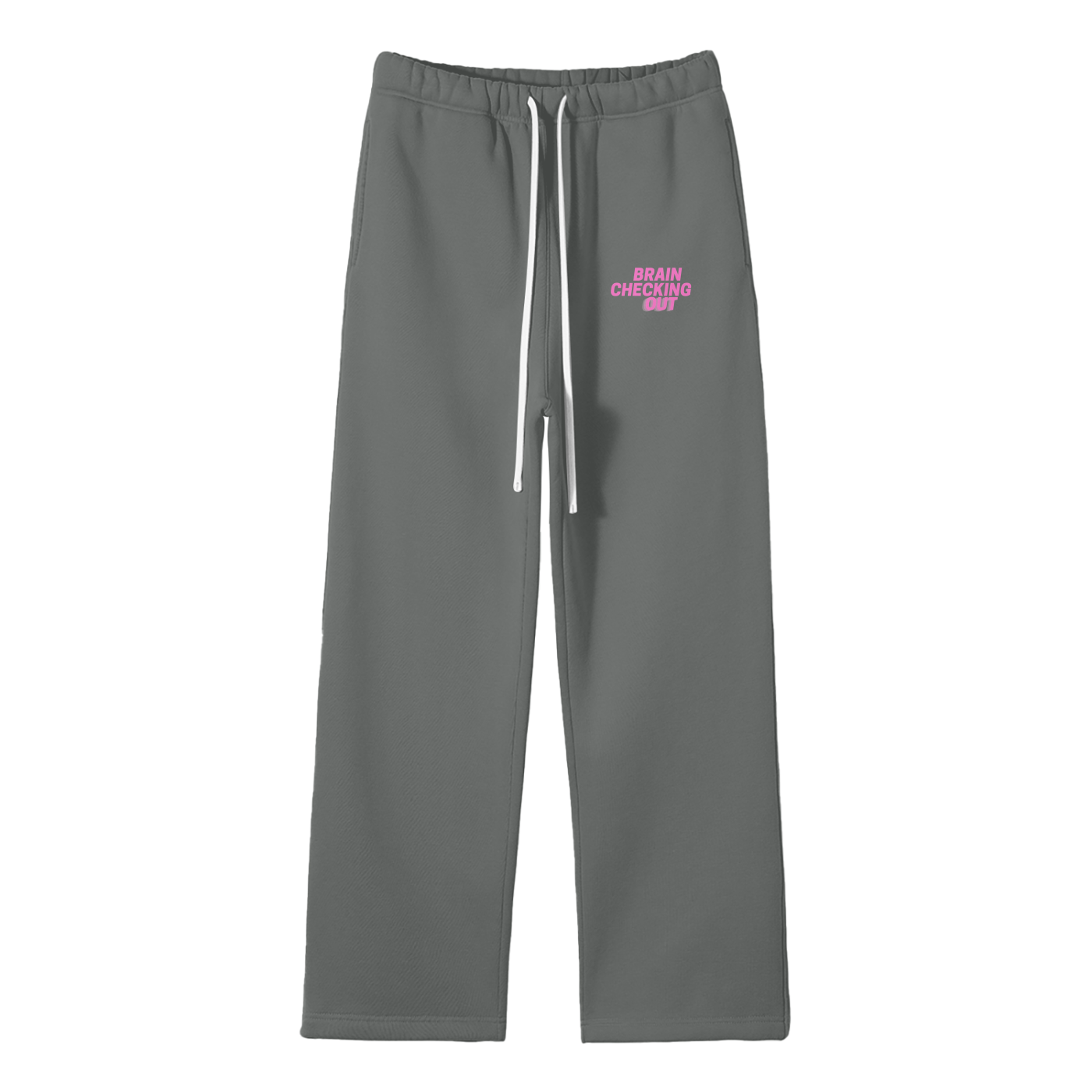 Brain Checking Out Streetwear Fleece Straight Leg Pants
