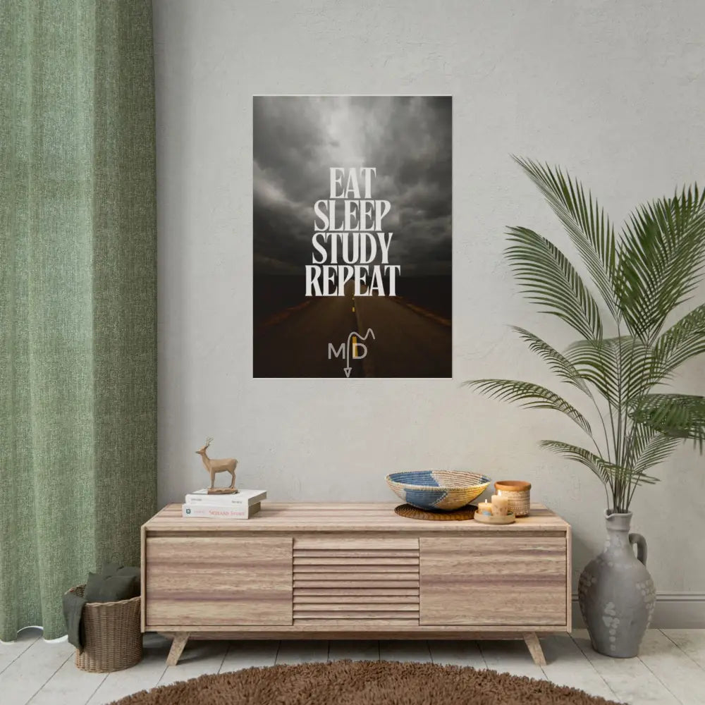 Eat Sleep Study Repeat (3) Poster 28’’ x 40’’ (Vertical) / Matte Poster