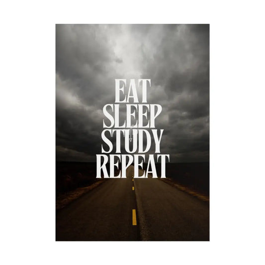 Eat Sleep Study Repeat (3) Poster Poster