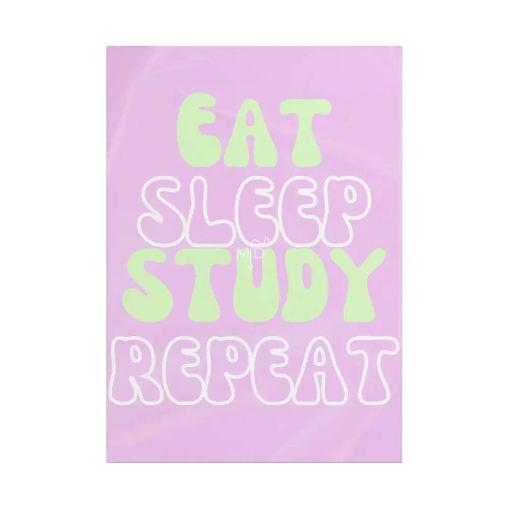 Eat Sleep Study Repeat Poster Poster