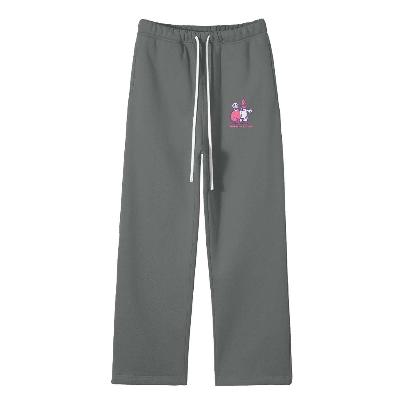 Turn Off The Big Light Streetwear Unisex Solid Color Fleece Straight Leg Pants