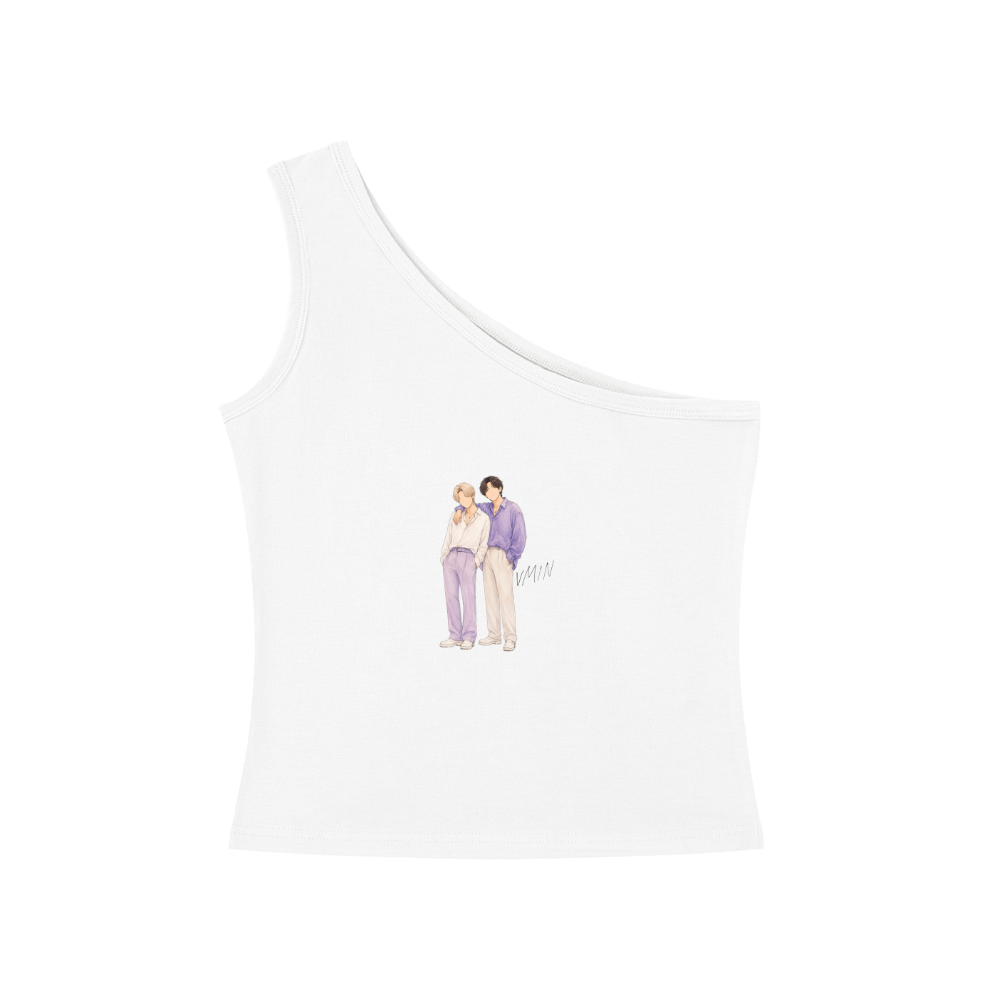 VMin (Taehyung & Jimin) One-Shoulder Crop T Shirt
