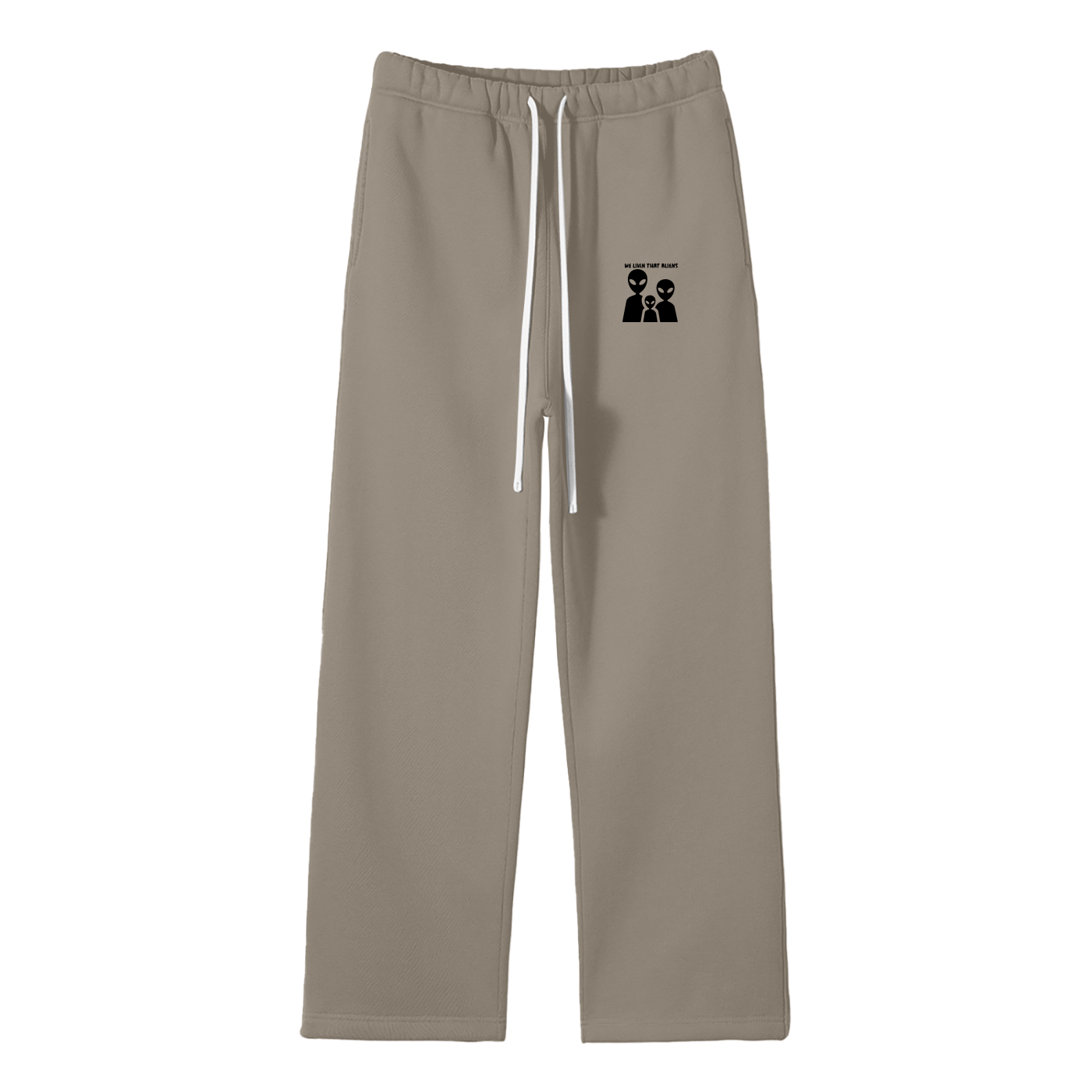 We Livin' That Aliens Streetwear Fleece Straight Leg Pants