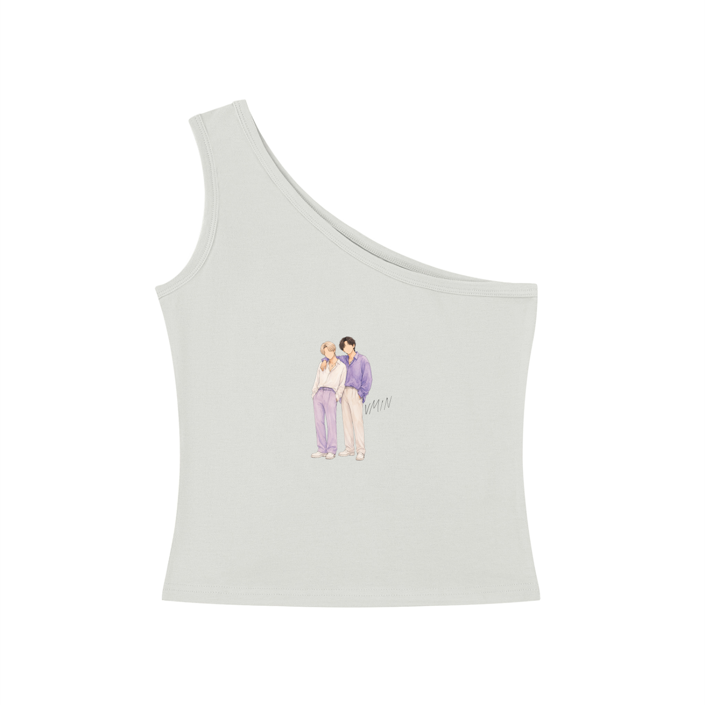 VMin (Taehyung & Jimin) One-Shoulder Crop T Shirt