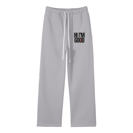 Hi I'm God Streetwear Fleece Straight Leg Pants