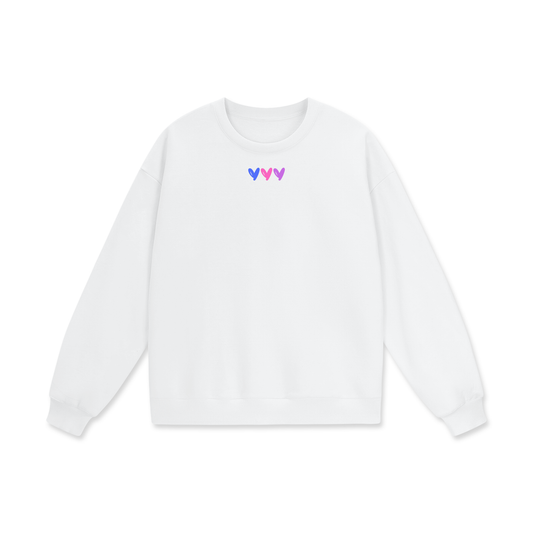 3 Hearts Heavyweight Drop Shoulder Oversized Fleece Sweatshirt