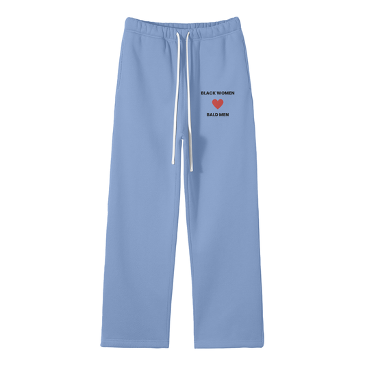 Black Women Love Bald Men Streetwear Fleece Straight Leg Pants