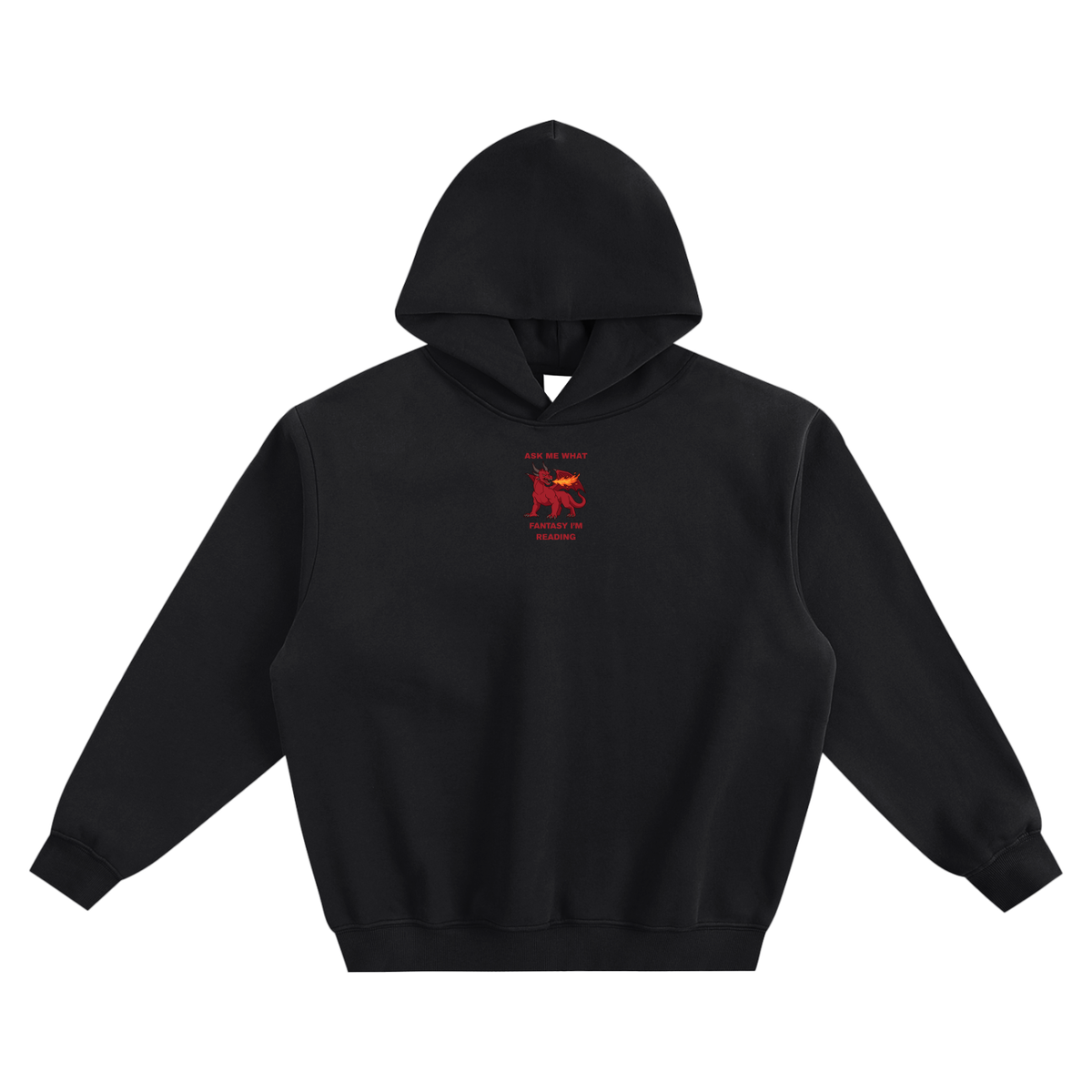 Ask Me What Fantasy I'm Reading (Dragon) Fleeced Boxy Hoodie