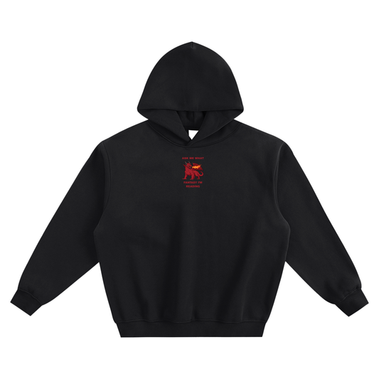 Ask Me What Fantasy I'm Reading (Dragon) Fleeced Boxy Hoodie