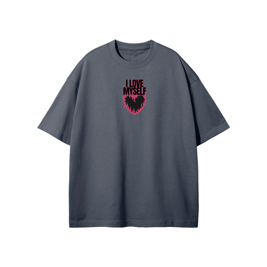 I Love Myself (Flames) Streetwear Heavyweight Loose Fit T-Shirt
