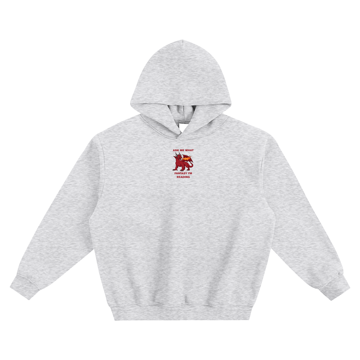 Ask Me What Fantasy I'm Reading (Dragon) Fleeced Boxy Hoodie
