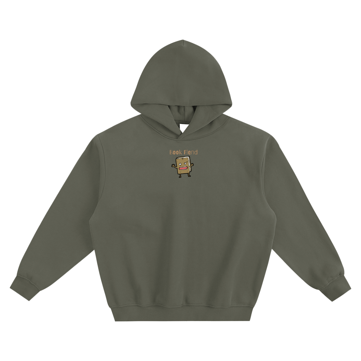 Book Fiend (Brown) Fleeced Boxy Hoodie