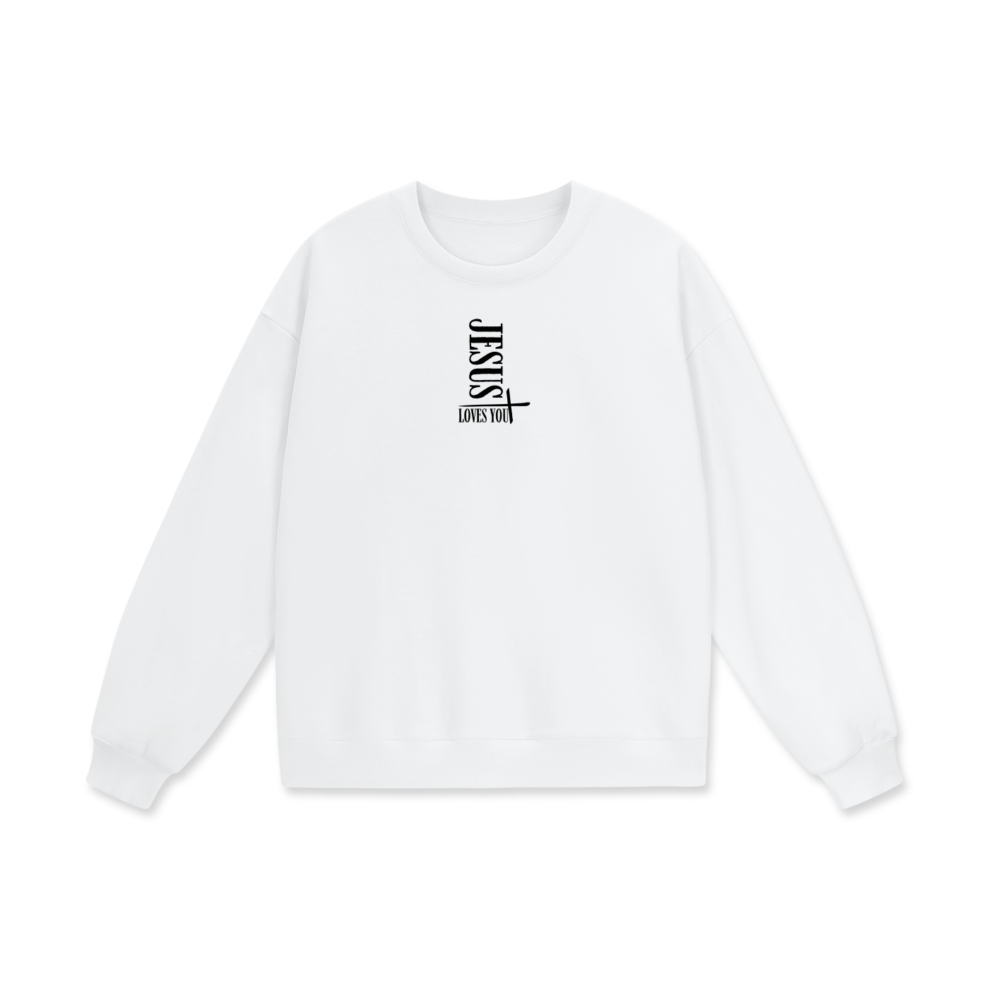 Jesus Loves You Heavyweight Drop Shoulder Oversized Fleece Sweatshirt