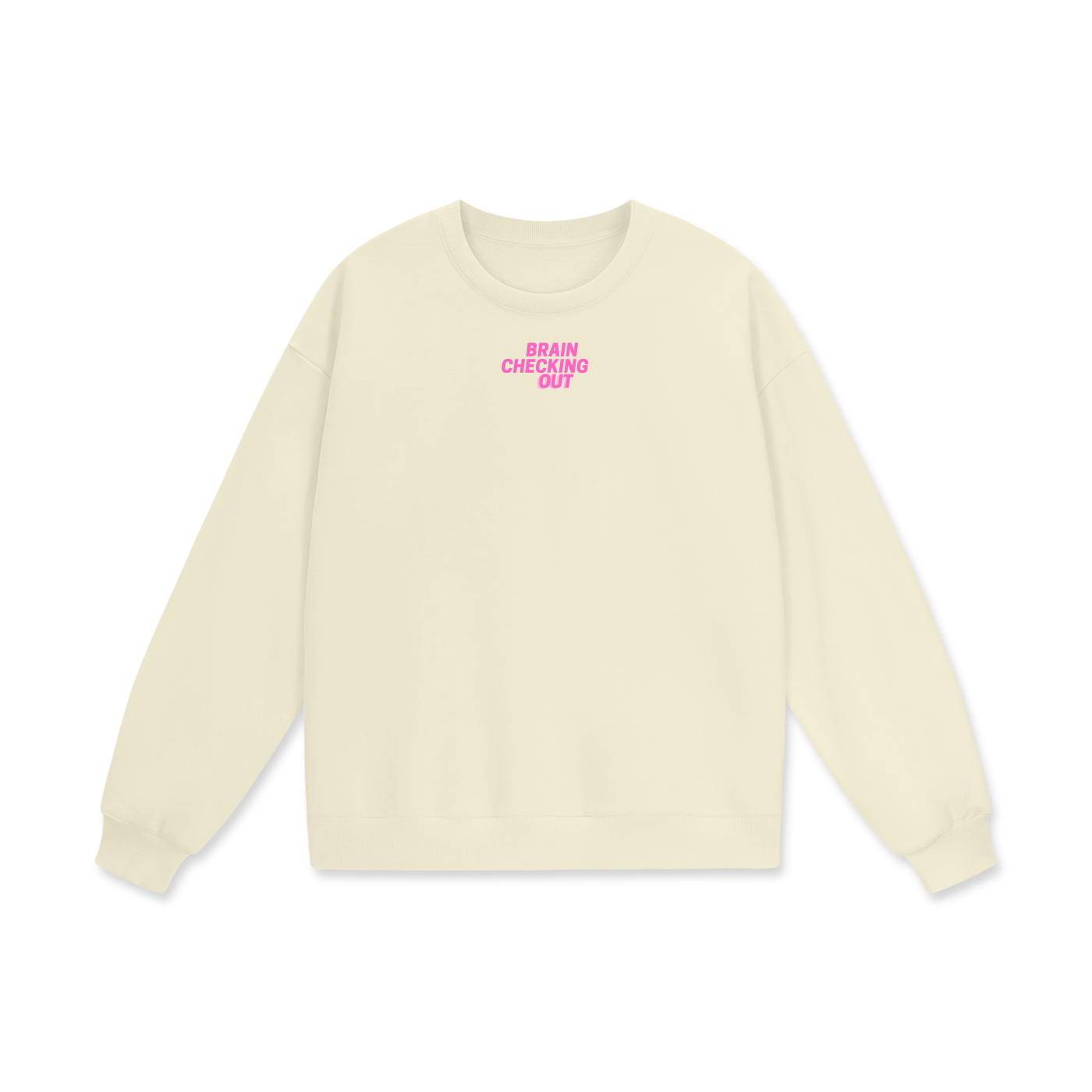 Brain Checking Out Heavyweight Drop Shoulder Oversized Fleece Sweatshirt