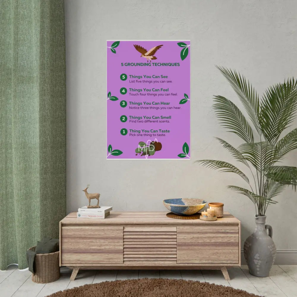 Five Grounding Techniques Poster 28’’ x 40’’ (Vertical) / Matte Poster