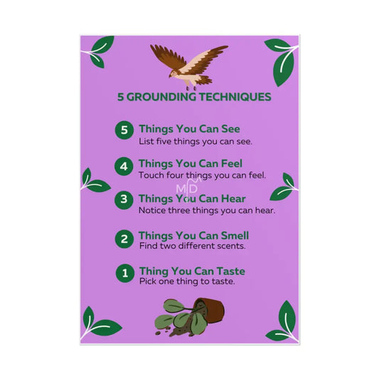 Five Grounding Techniques Poster Poster