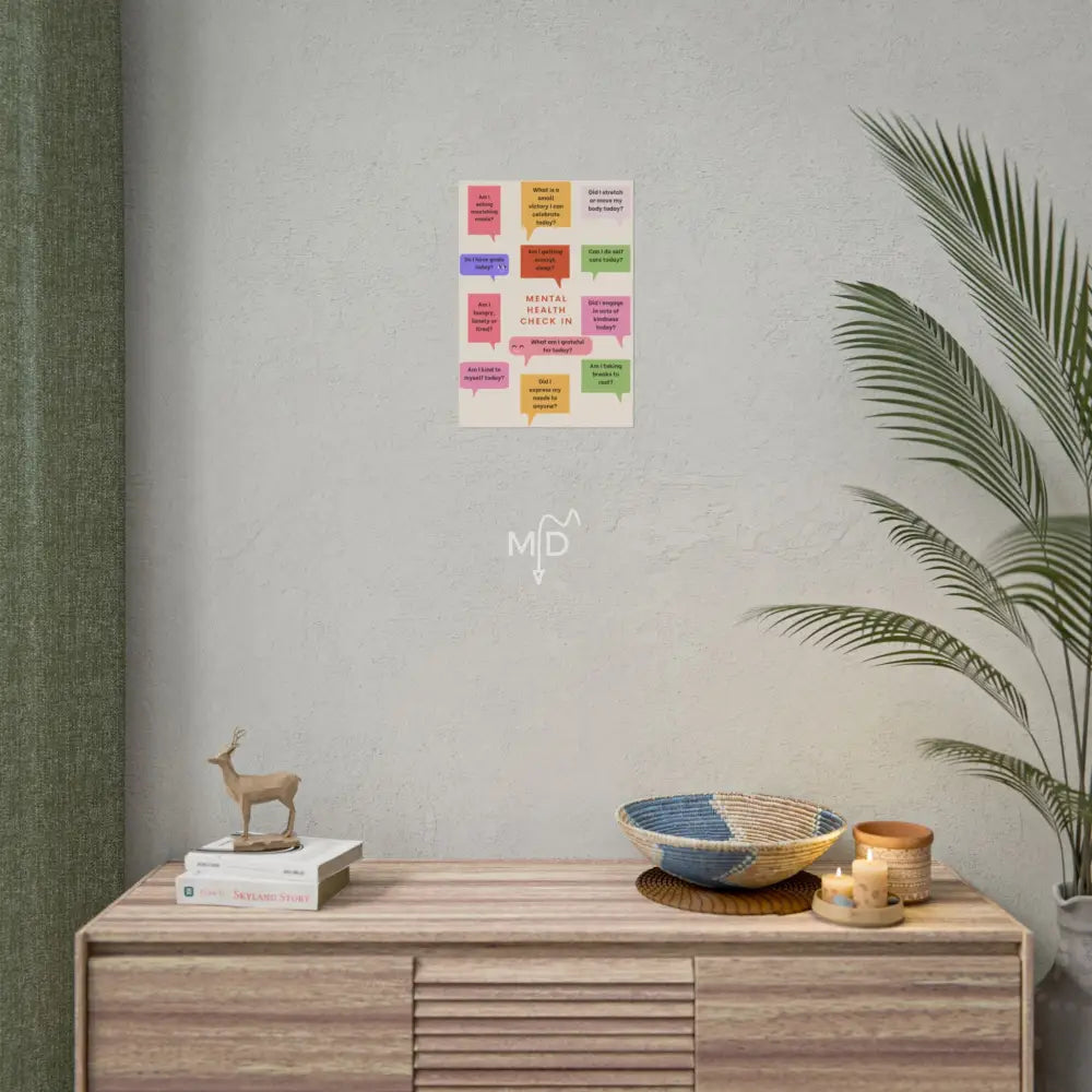 Mental Health Check In Poster 11.7’’ x 16.5’’ (Vertical) / Matte Poster