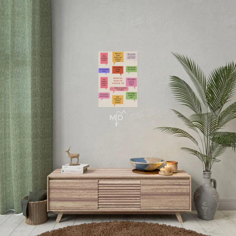 Mental Health Check In Poster 16.5’’ x 23.4’’ (Vertical) / Matte Poster