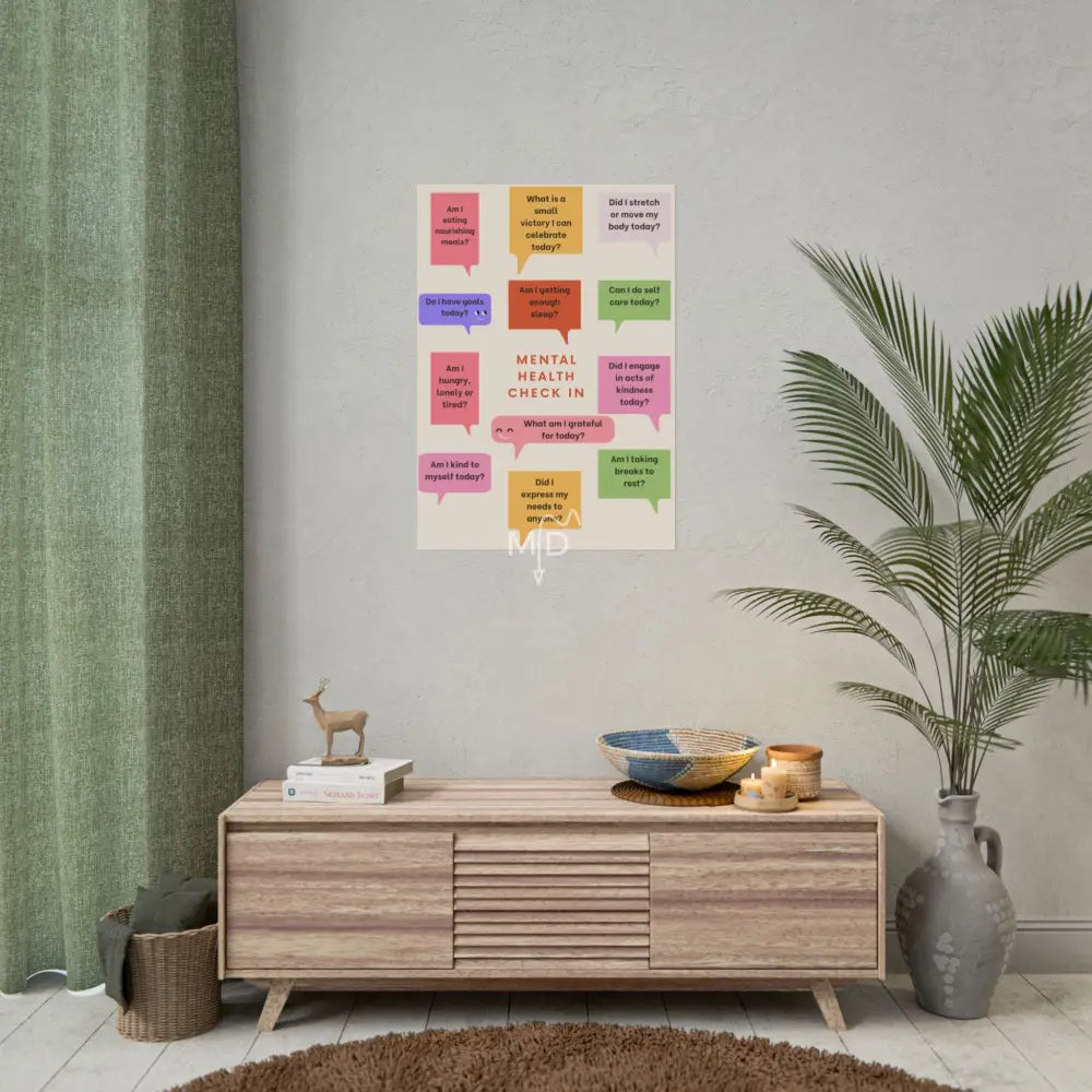 Mental Health Check In Poster 23.4’’ x 33.1’’ (Vertical) / Matte Poster